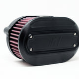 Oval Air Cleaner for M8 Engines, Black. Fits M8, Milwaukee 8 engines