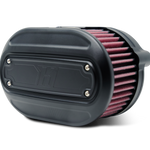 Oval Air Cleaner for M8 Engines, Black. Fits M8, Milwaukee 8 engines