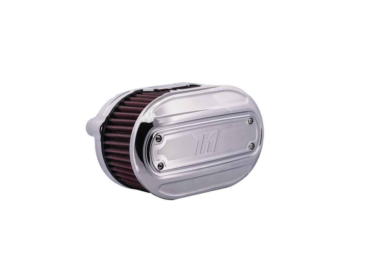 Oval Air Cleaner for M8 Engines, Chrome