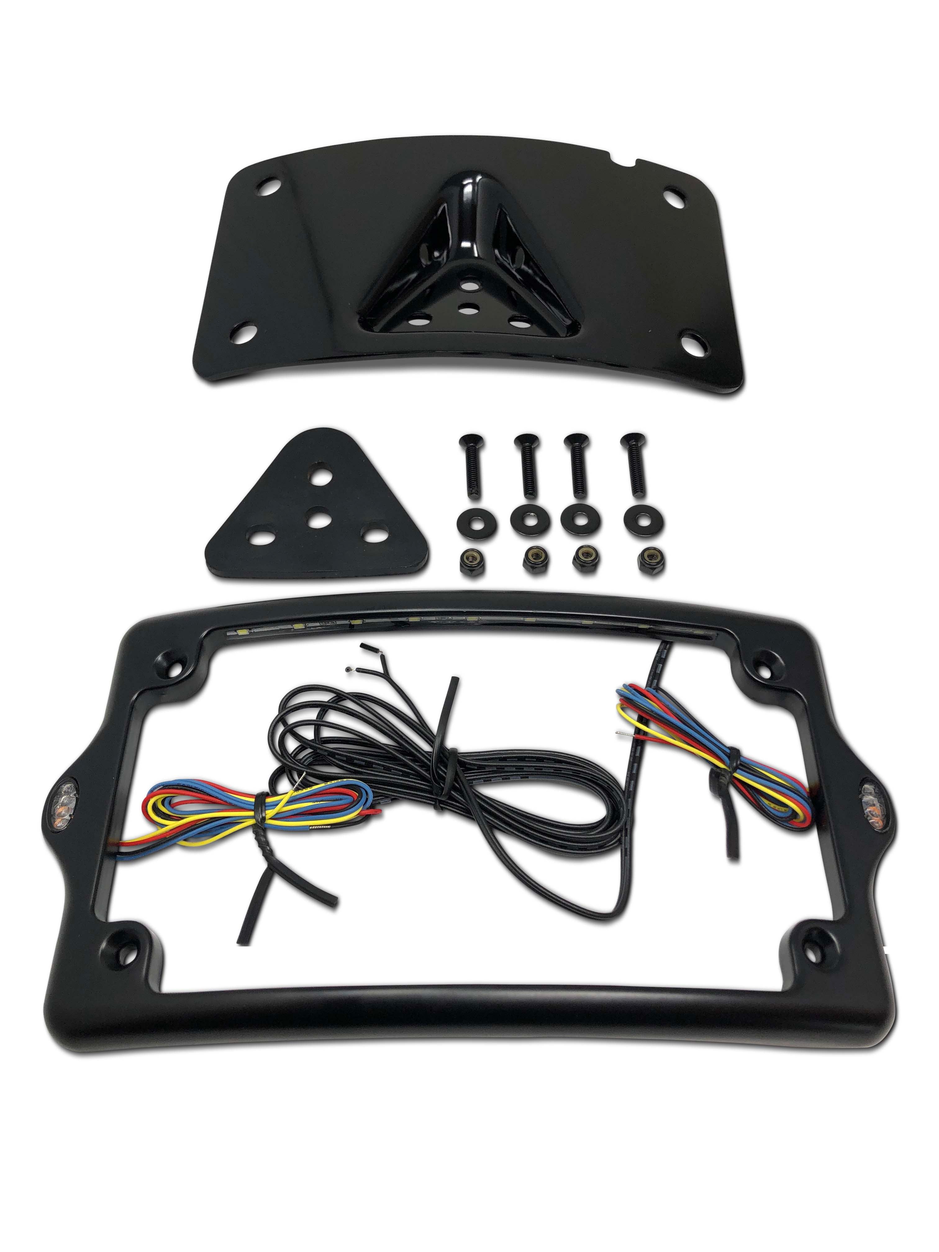 Kodlin Curved 3-bolt mounted Elypse 3-1 LED License Plate Kit in Black BOM