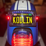 Kodlin Curved 3-bolt mounted Elypse 3-1 LED License Plate Kit in Black on Lowrider ST