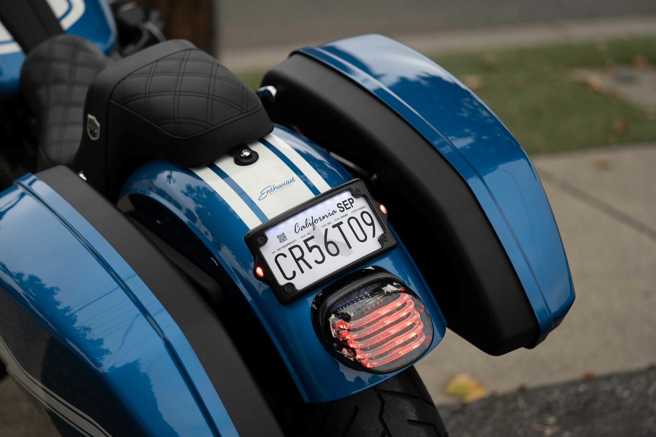 Curved LED 3-1 license plate kit on Lowrider S