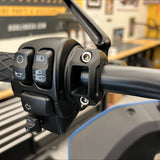 Black perch clamps on bike.