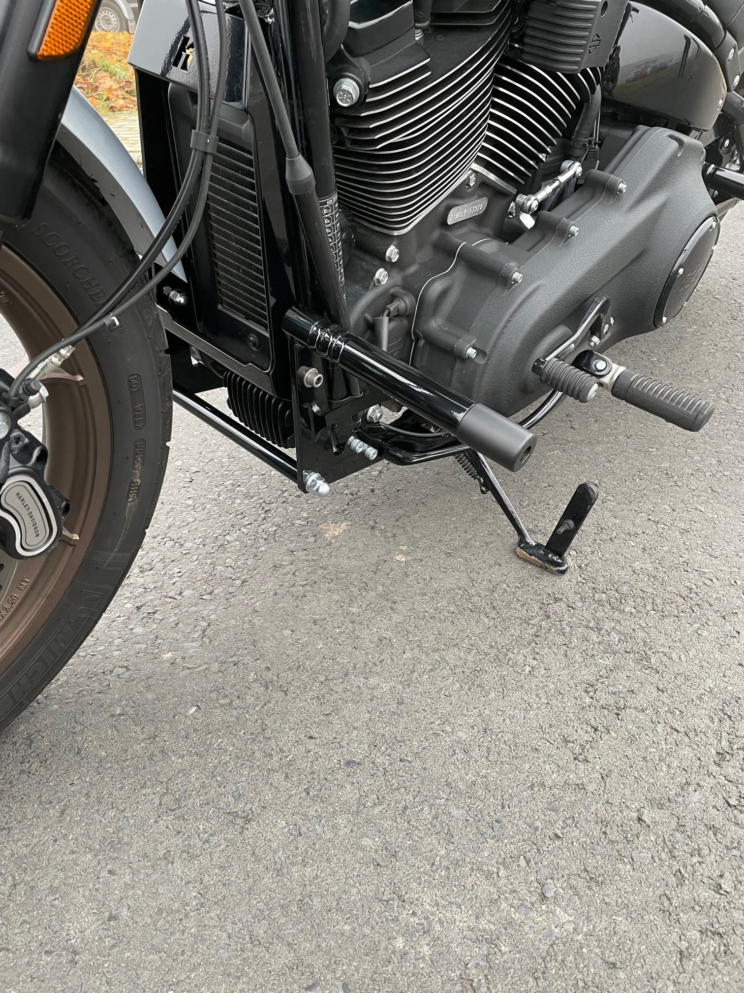 Kodlin M8 Softail Engine Guards - Black. Fits Lowrider, Lowrider S, Lowrider ST, Street Bob, and Softail Standard