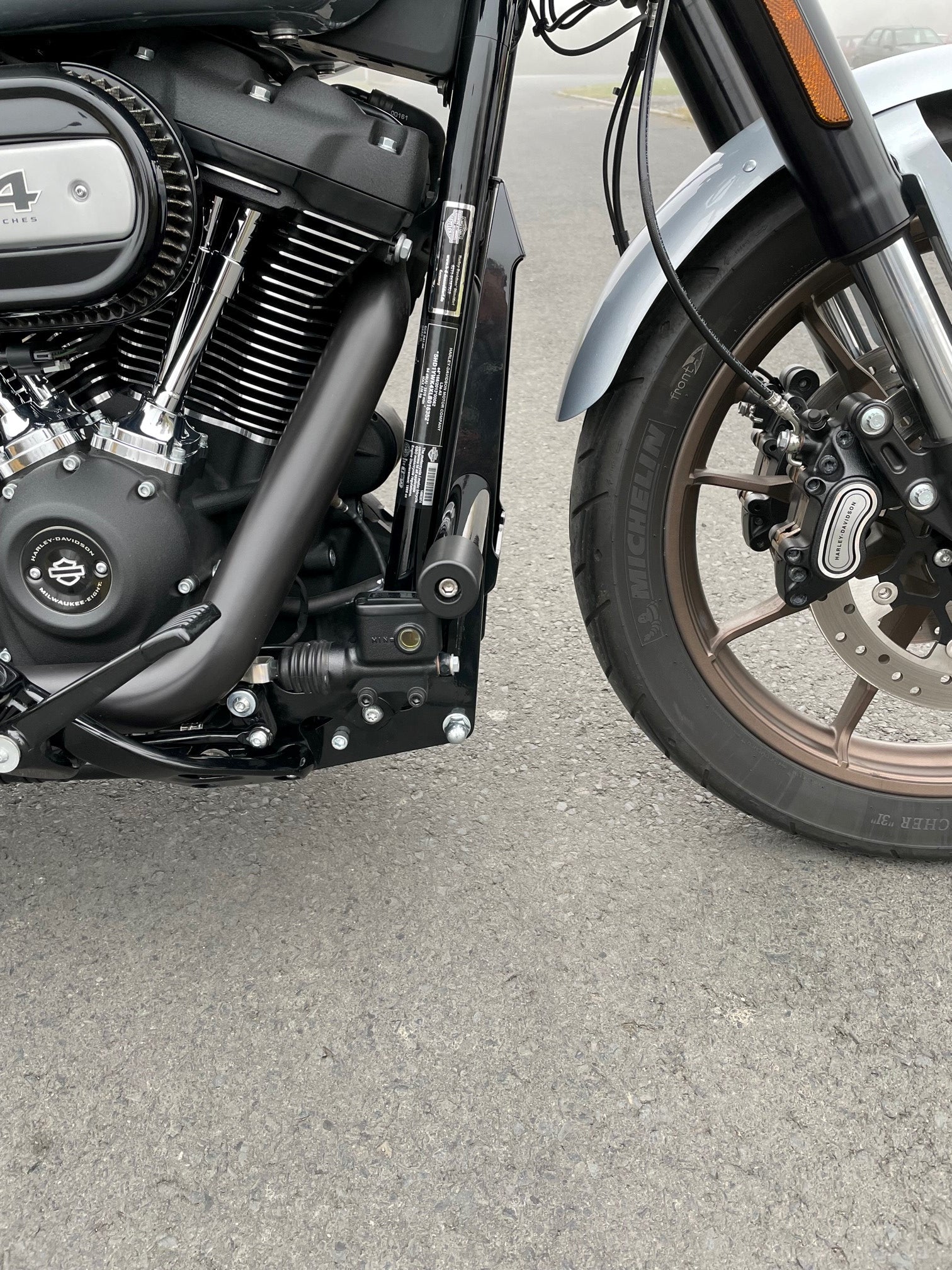 Kodlin M8 Softail Engine Guards - Black. Fits Lowrider, Lowrider S, Lowrider ST, Street Bob, and Softail Standard
