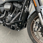 Kodlin M8 Softail Engine Guards - Black. Fits Lowrider, Lowrider S, Lowrider ST, Street Bob, and Softail Standard. 2018, 2019, 2020, 2021, 2022, 2023 models.