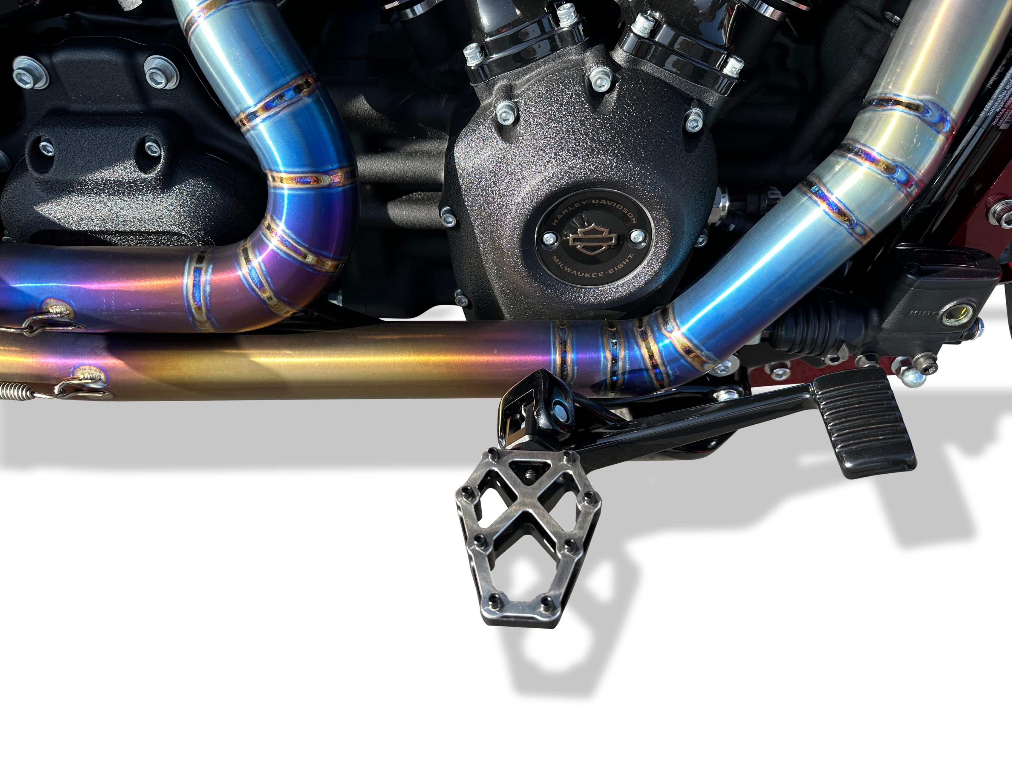 NXL footpegs on Lowrider ST 2022, 2023, 2024, 2025