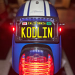 Kodlin Curved 3-bolt mounted Elypse 3-1 LED License Plate Kit in Chrome on Lowrider ST